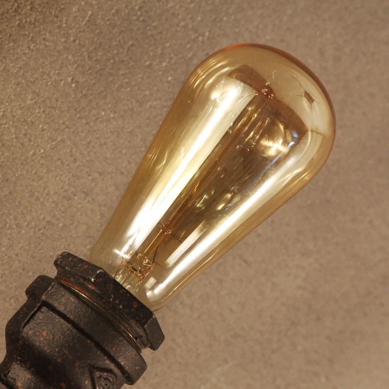 Ретро полка для чердака дерево кованое железо труба настенная лампа Edison E27 110V/220V