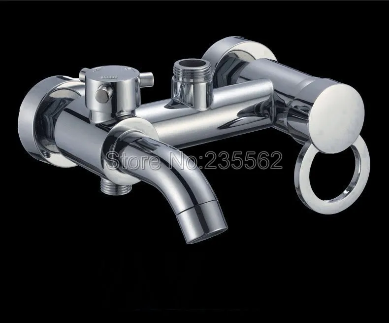 Современный настенный хромированный латунный дождевой смеситель для ванной