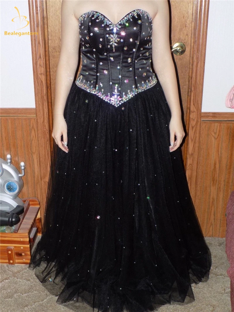 

Bealegantom New Sweetheart Crystals Ball Gown Quinceanera Dresses 2019 Tulle Lace Up For 15 Years Vestidos De 15 Anos QA1449