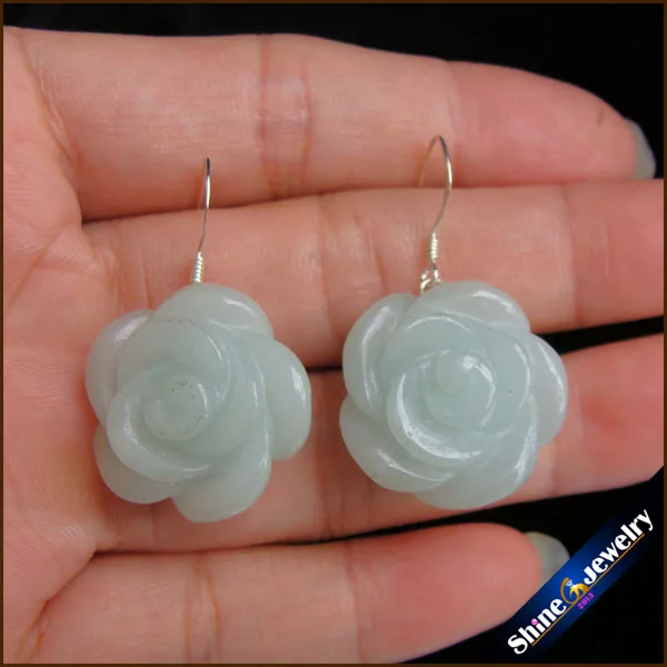 Женские серьги с амазонитом 100% натуральный камень зеленый цвет 925 SterlingSilver apats