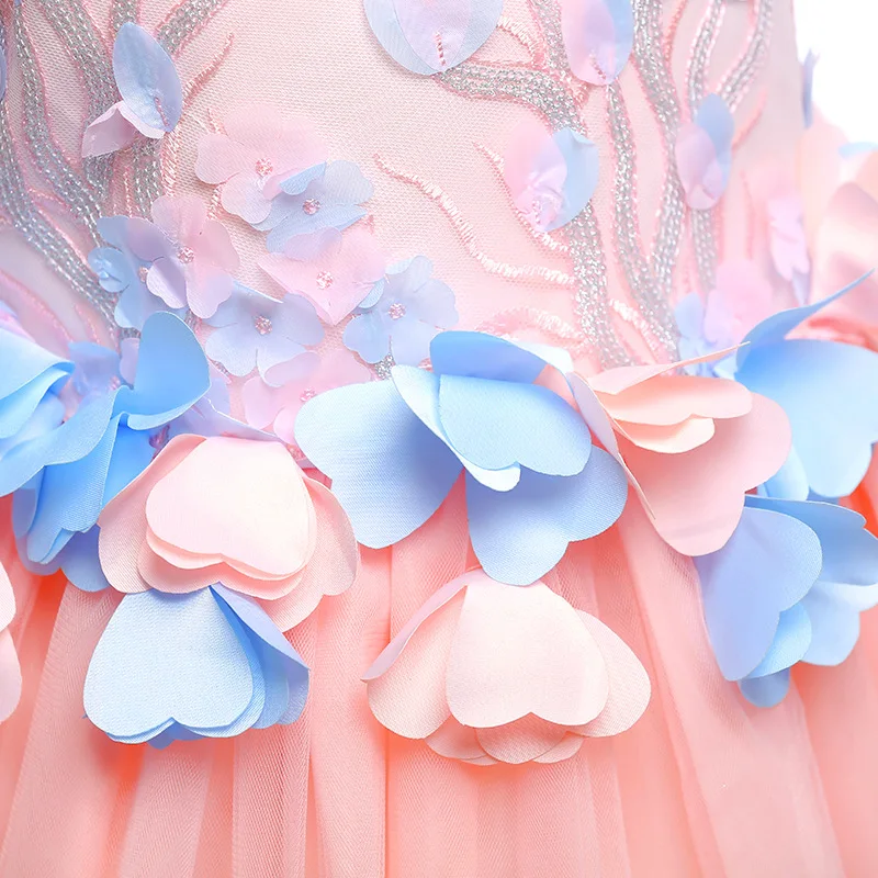 Flower Girl Princess Dress 2018 New Cute Party Kids Dresses For Girls Wedding Gown Long Children Prom Teen Costume | Детская одежда и