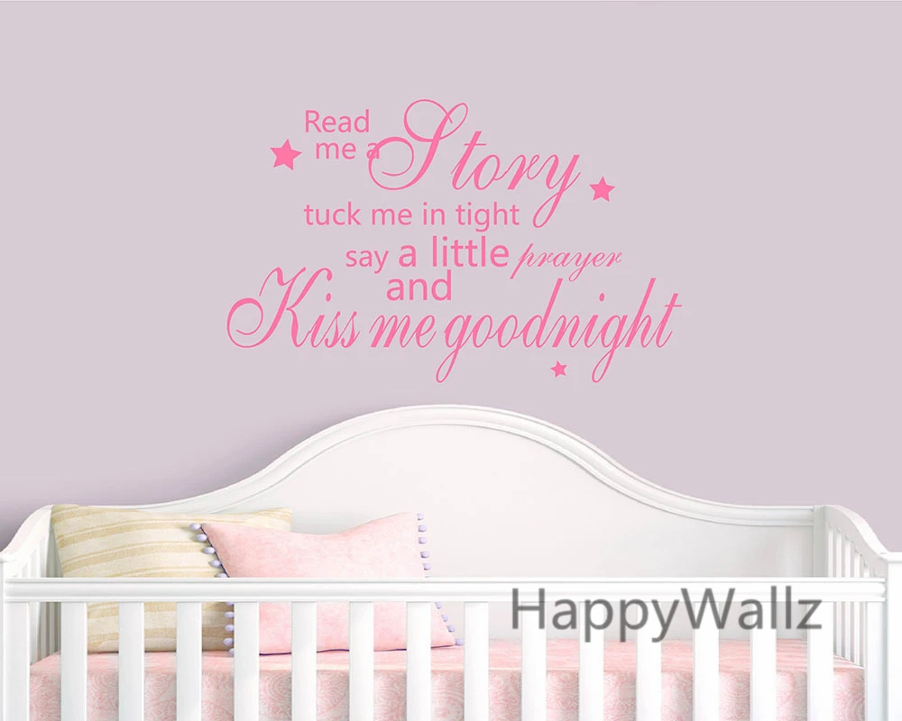 Наклейка на стену с цитатами Kiss Me Good night Детская для детской комнаты поцелуй меня