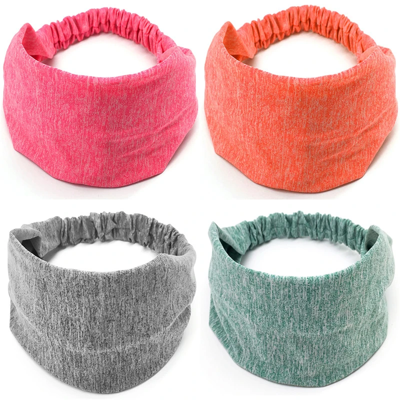 Широкие винтажные аксессуары для волос: модные спортивные головные ободки однотонные, для мытья лица крестиком, эластичные ленты для волос.