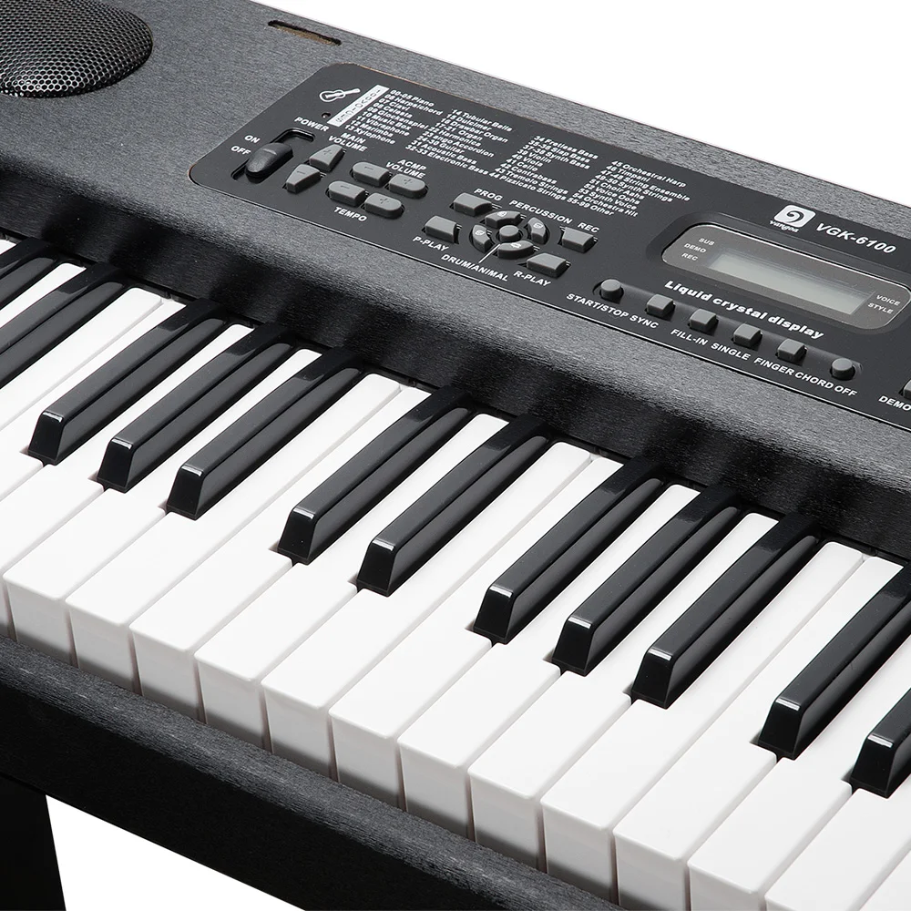 Vangoa VGK6100 61-ключ ЖК-дисплей Дисплей музыка электронная клавиатура Пианино