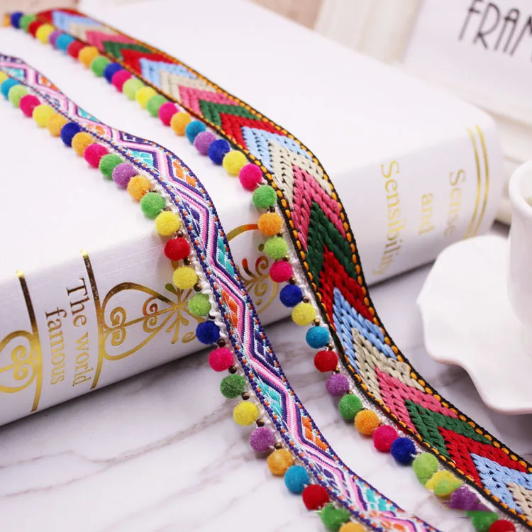 Meetee 10yards/lot 2CM Color Jacquard Ribbon DIY Beads Handmade Lace National Style Clothing Accessories ZK5112 | Дом и сад