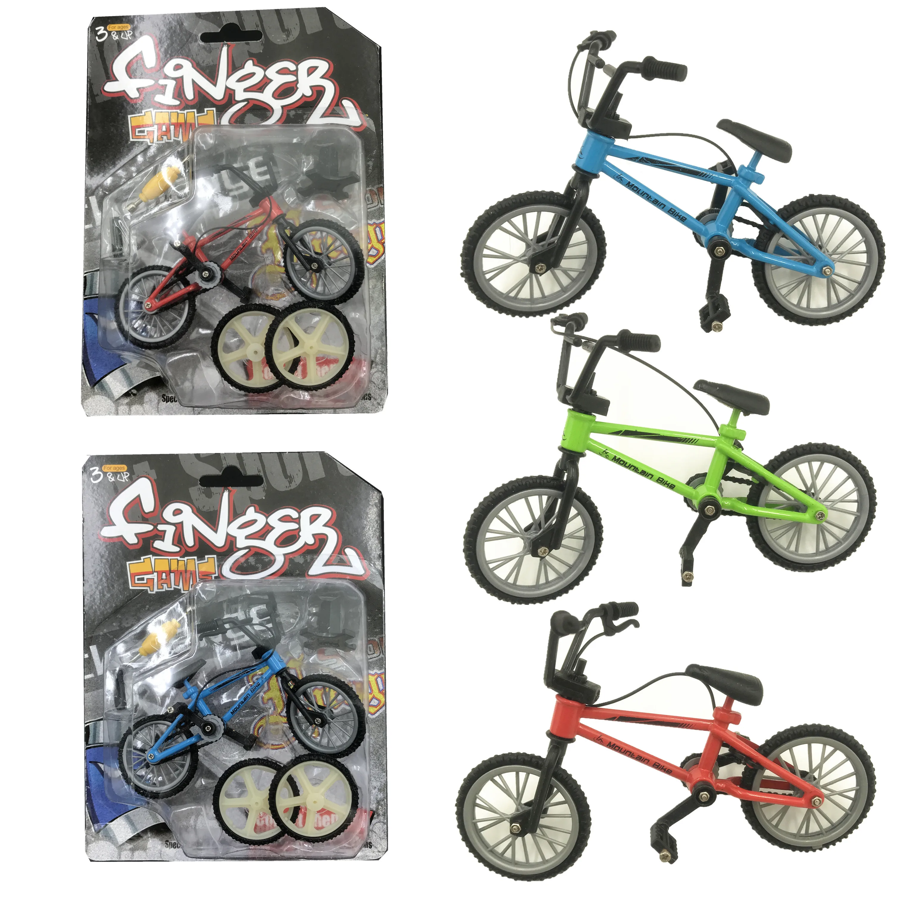 Игрушечные велосипеды на палец с тормозным тросом синий имитирующий BMX велосипед
