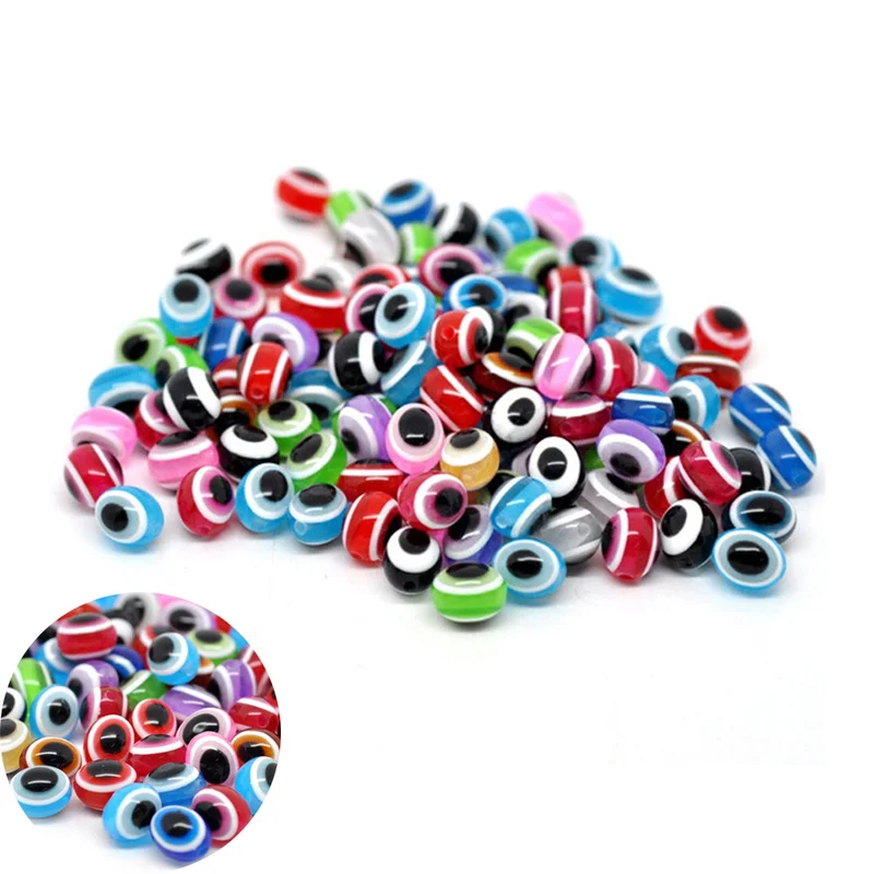 200 шт. полимерные бусины злые глаза разные цвета принадлежности для творчества