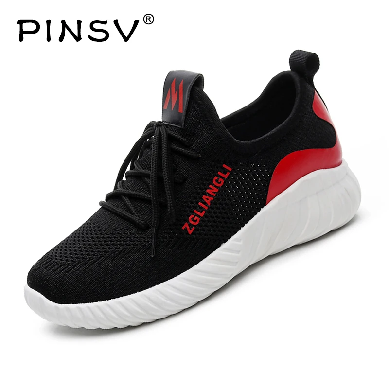Black Sneakers Women Shoes New Arrival Casual Lace-up Walking Mesh Leisure Vulcanize Shoe PINSV | Обувь