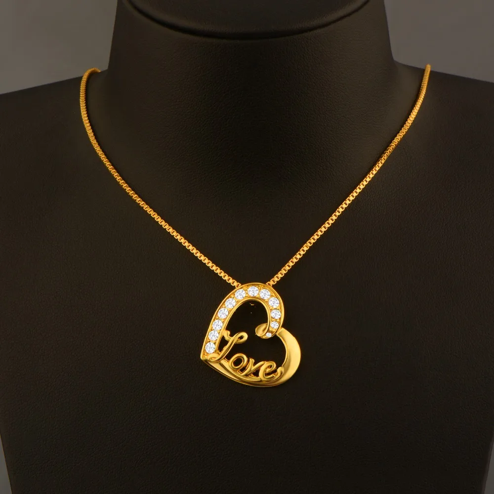 Новый Кристалл Rhinestone сердца Цепочки и ожерелья S Подвески Талисманы золото Цвет