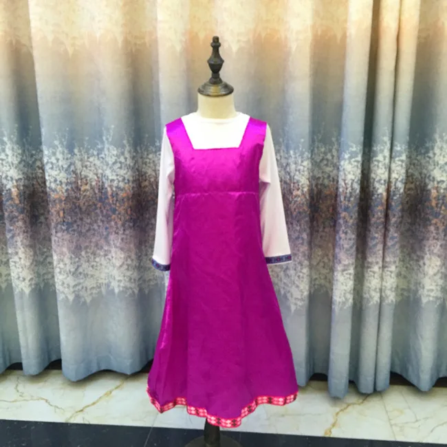 2019 New Mashae y el oso Cosplay Party Costume Purple Dresses Decoration Childrens Fancy Dress Anime Onesie Clothing | Детская одежда и