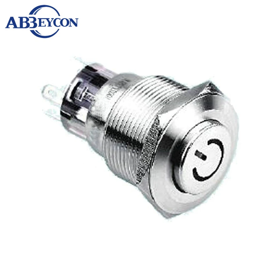 

22mm power logo lighted Stainless Steel Waterproof momentary tri-color RGB led light switch IP67 high flush head 7pin led switch