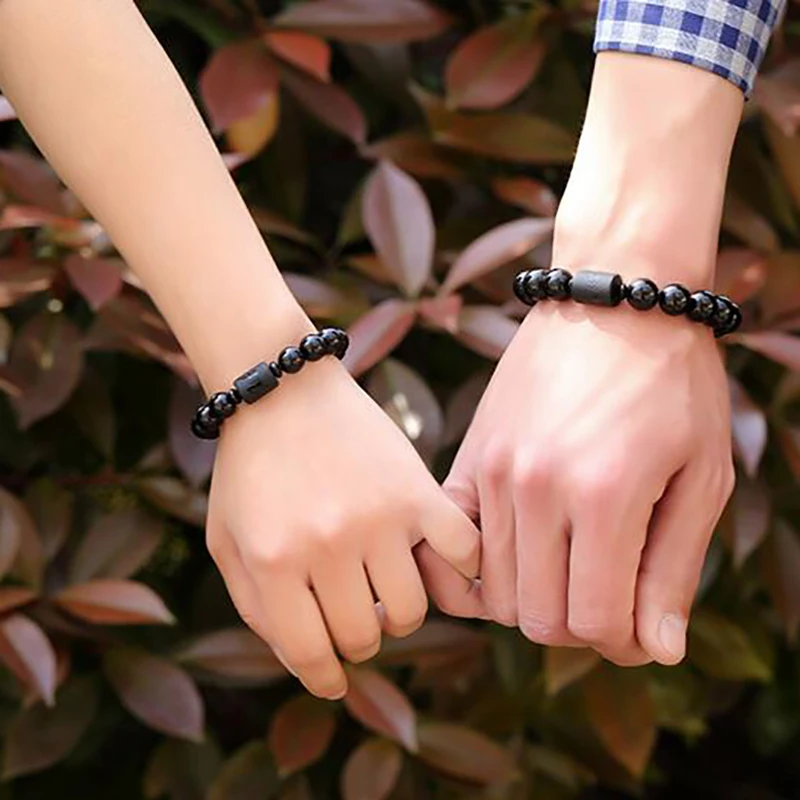 Ювелирные изделия из натурального черного обсидиана резной браслет Будды на