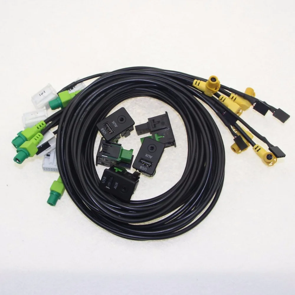 5PCS 5 шт. RCD510 RNS310 от изготовителя AUX+ переключатель USB штекер и кабель для VW Passat B6 B7 CC Touran 3CD 035 249A 3CD035249A 3CD 035 249 - Цвет: 5PCS