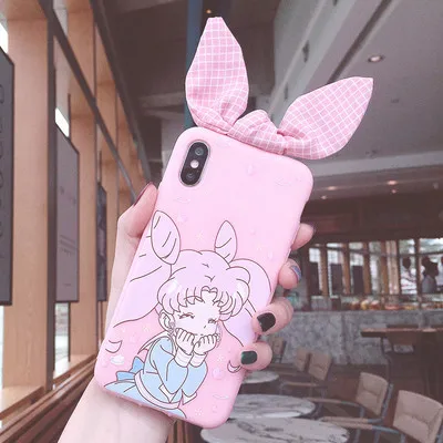 As shown in Redmi note 7 pro милый 3D чехол для телефона с бантом Сейлор Мун для Xiaomi 8/8se/mi9/9se/redmi note 6/redmi 7 задняя крышка с кроличьими ушками - Цвет: As shown in