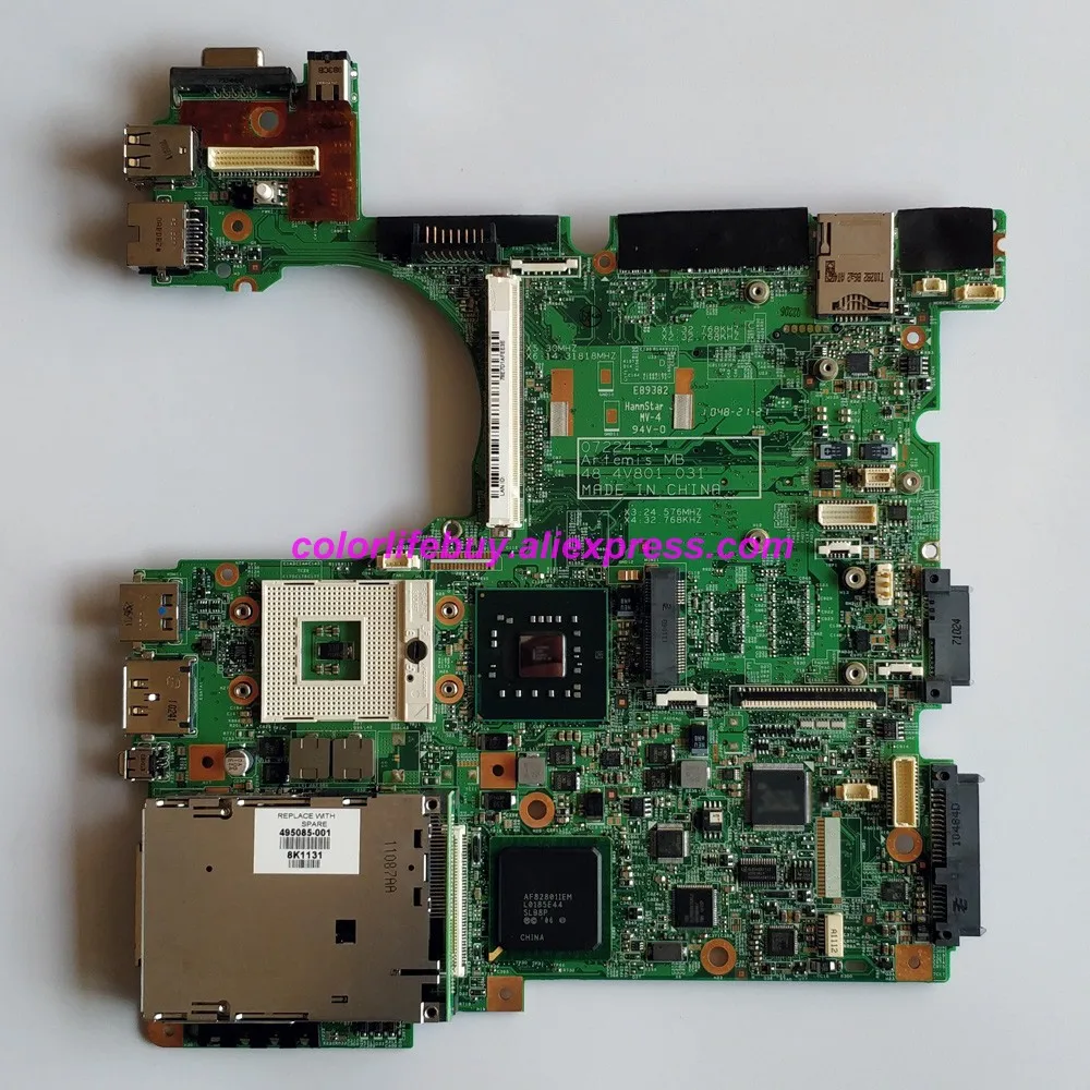 Оригинальная материнская плата 500907-001 07224-3 48. 4v801. 031 PM45 для ноутбука HP Elitebook 8530 8530p 8530 Вт