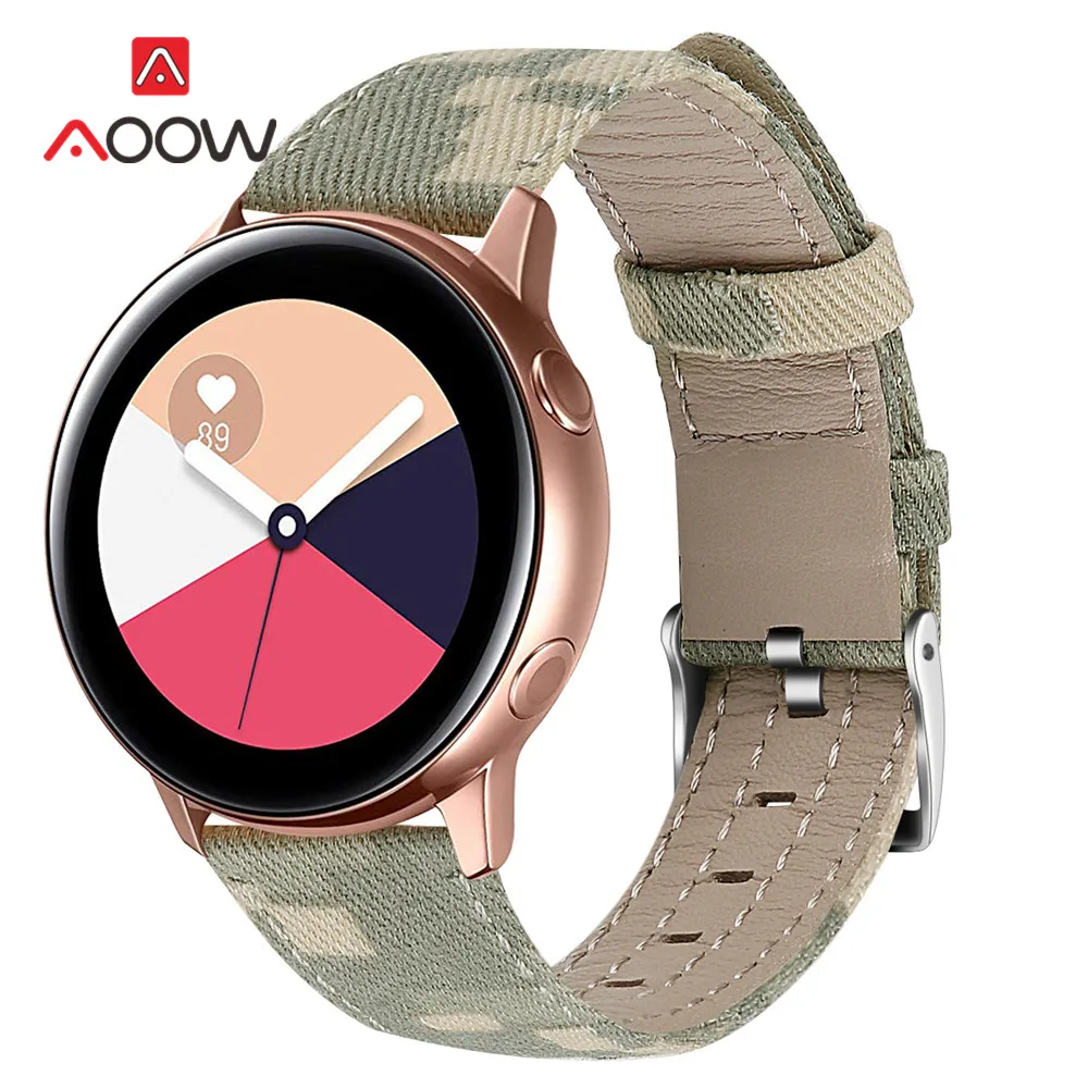Ремешок нейлоновый из натуральной кожи для наручных часов браслет Samsung Galaxy Watch