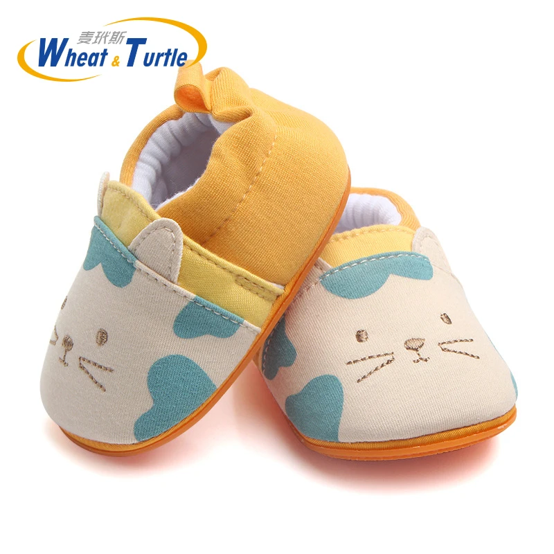 1 Pair Cartoon Cotton Cloth First Walker Cartoon Baby Boy Girls Shoes Bebe Toddler Moccasins 0-24M Non-slip Soft Bottom Shoes
