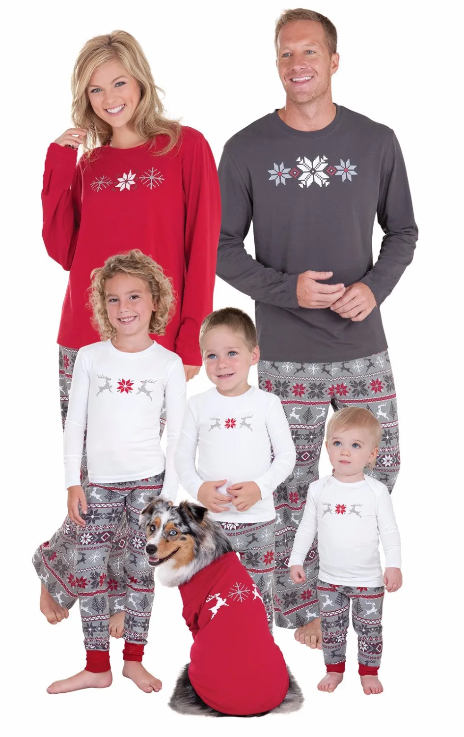 Соединенные Штаты Рождество Семья Снежинка костюм с принтом домашняя пижама fmaily