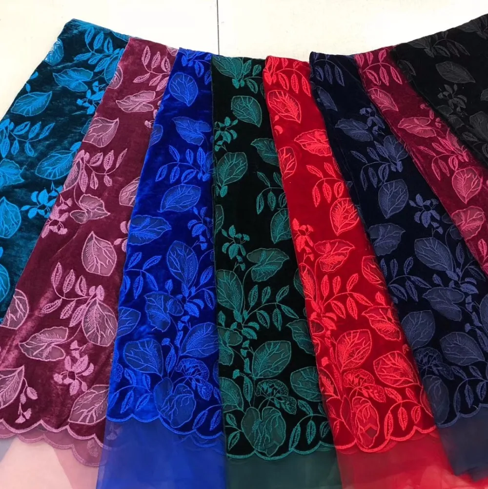 

flower laser cut Dubai lace/blackvelvet Arabian lace/Nigerian velvet lace/asoebi lace 5yards/lot for proms/evening gowns/aso ebi
