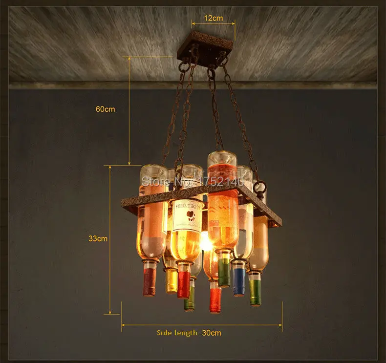 Винтажные подвесные лампы в стиле лофт|lighting dining room|dining roomwine bottle pendant light |