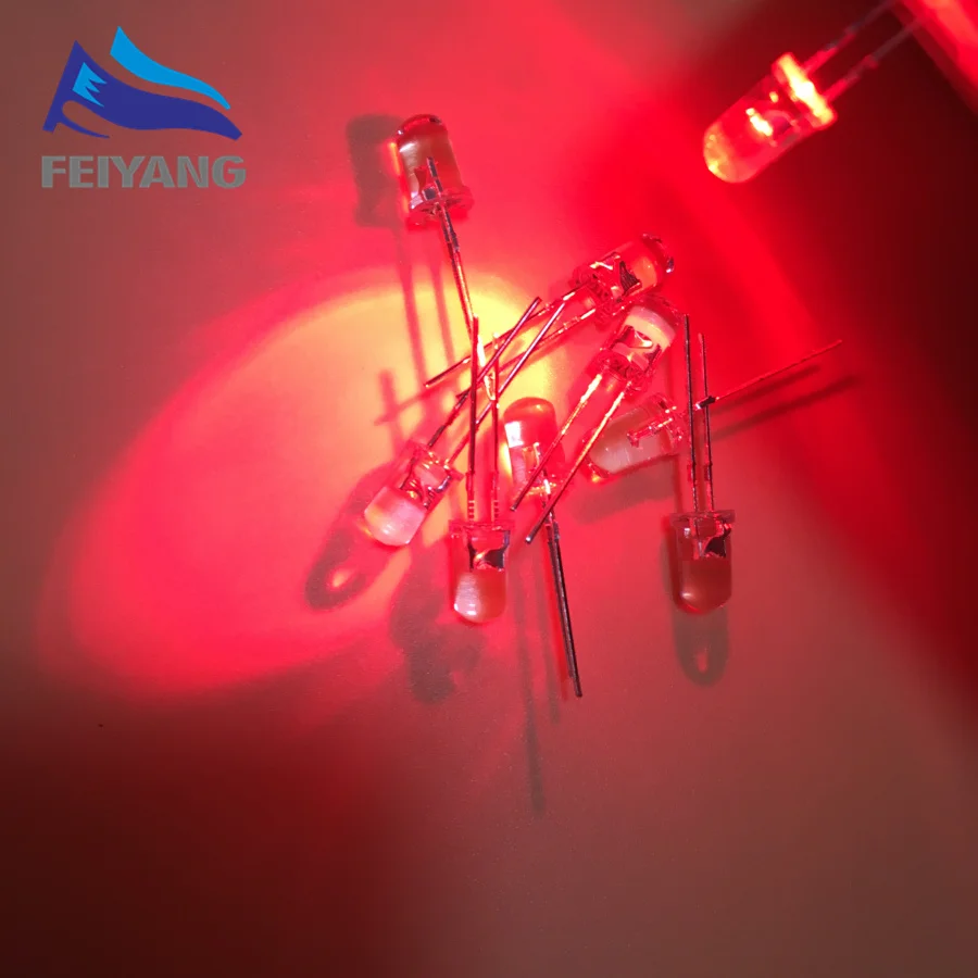 100 шт. 5 мм красный светильник излучающий диод автоматический мигающий