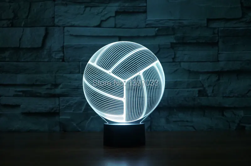 Volleyball Shape 3d Nightlight Visual Decor USB Charged Bedsides Lamps Voleibol Bedroom Moon Light Xmas Gift Decoration Lights | Лампы и