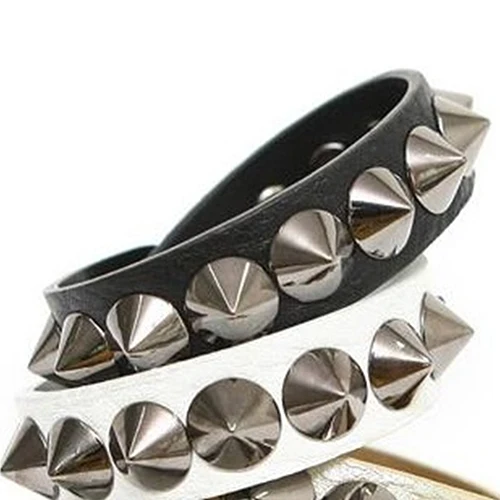 Лидер продаж панк готика рок искусственная кожа заклепки браслет с шипами