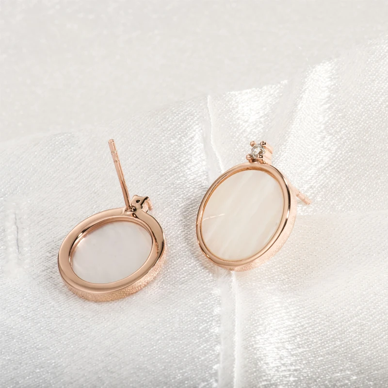 Женские серьги гвоздики в виде ракушки из стерлингового серебра 18 К золотого