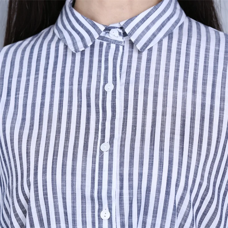 Женское свободное платье в Вертикальную Полоску осеннее рубашка с воротником