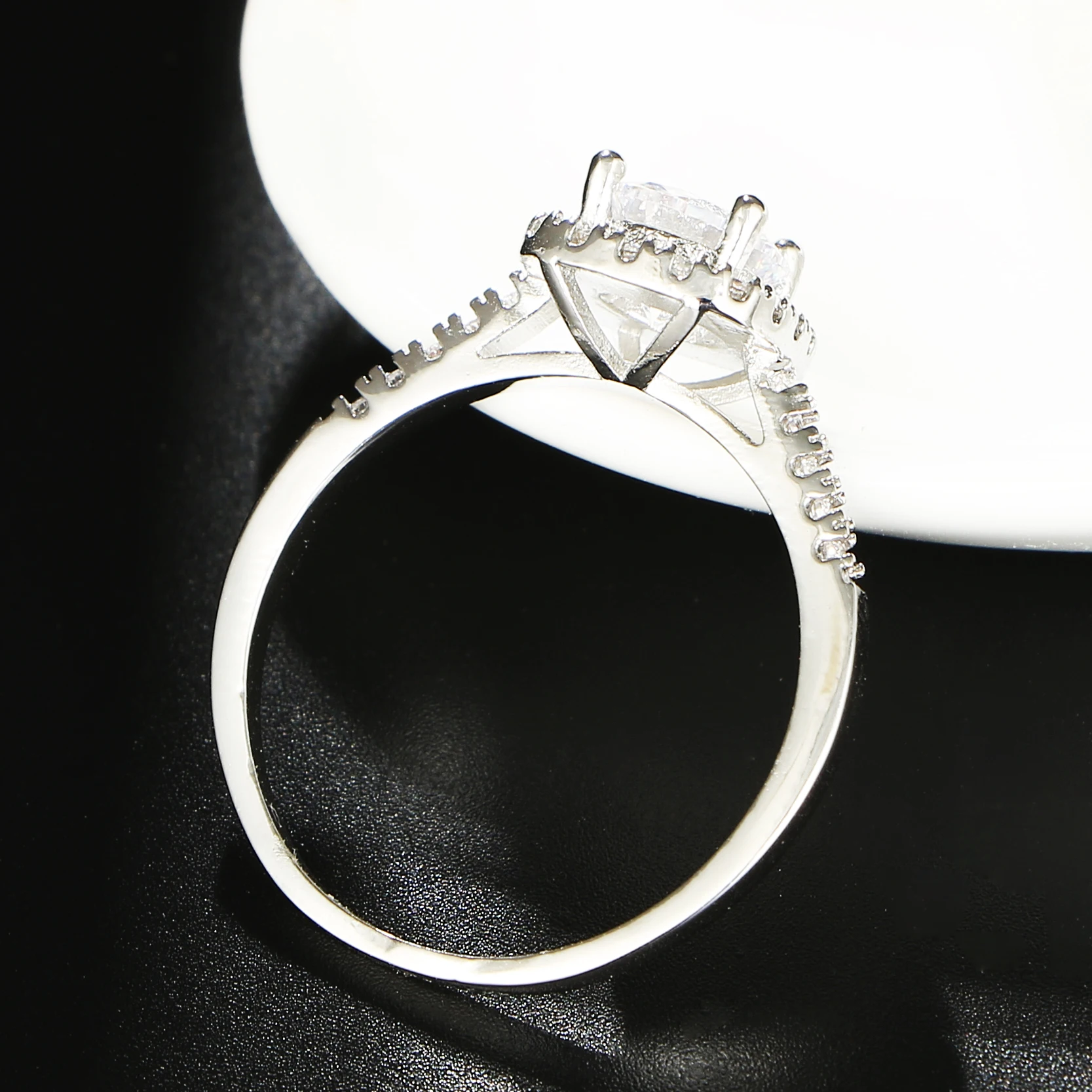 New Copper Romantic Crystal Wedding Rings Charms Love Trend Style Delicate Gift Silvery Jewelry For Women | Украшения и