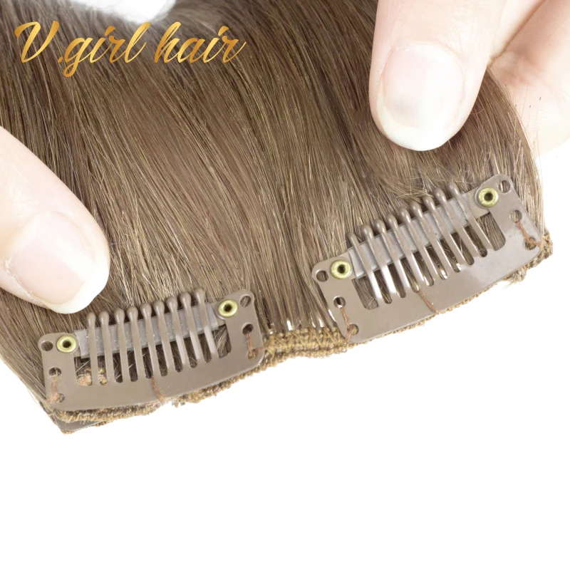 V. девушка зажим для волос в Пряди человеческих наращивания Прямые 7 шт./компл.