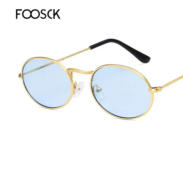 C8Blue FOOSCK горячие модные милые сексуальные женские солнцезащитные очки кошачий глаз женские винтажные брендовые дизайнерские очки UV400 - Цвет линз: C8Blue