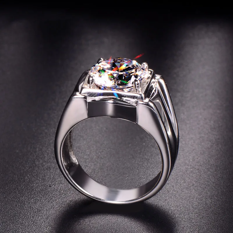 100% 9K золото Moissanite алмазное мужское кольцо D Цвет VVS с национальным сертификатом MO