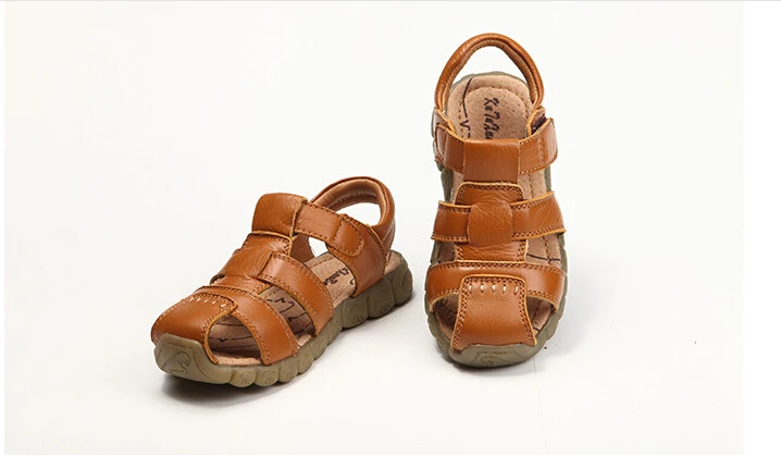 Новинка 4 цвета дизайн для маленьких мальчиков мягкие кожаные сандалии летняя