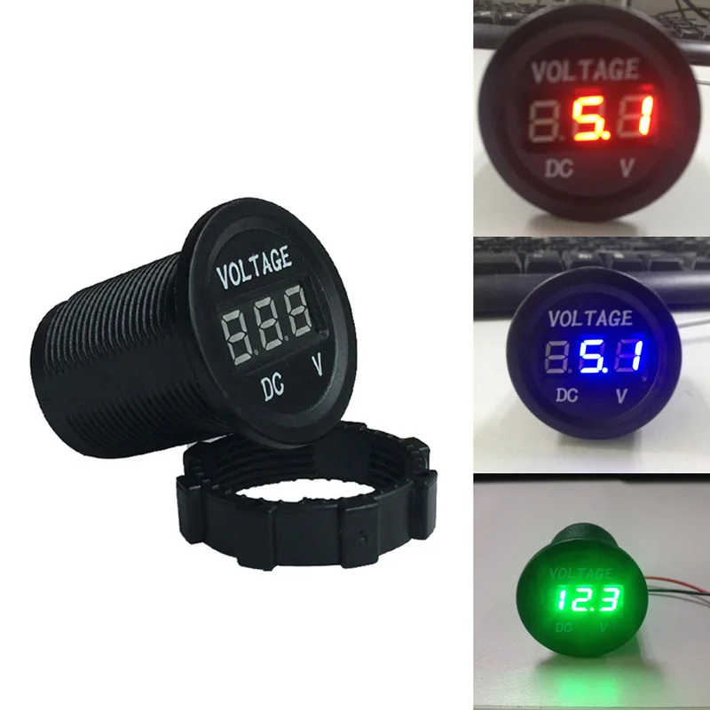 DC 12V 24V светодиодный вольтметр измеритель напряжения Универсальный