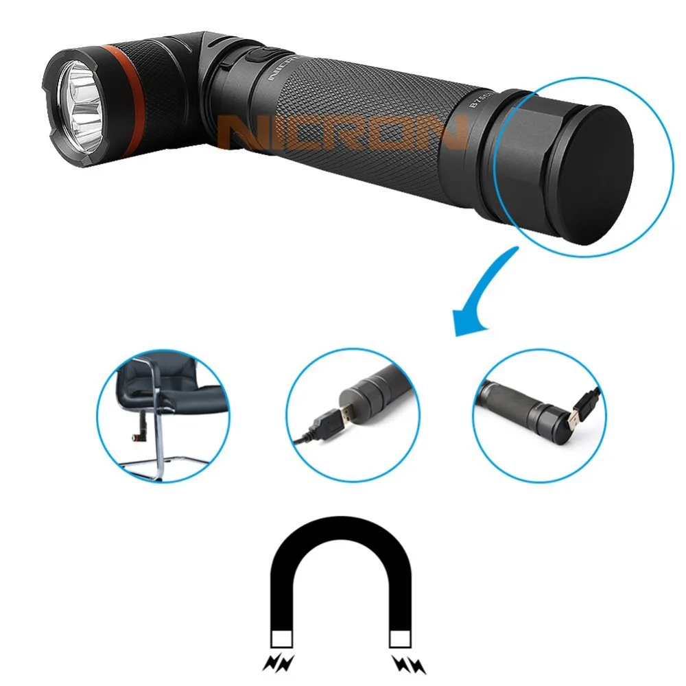 NICRON фонарик 18650 2500 мАч литий-ионный аккумулятор Батарея 5 Вт магнит 90 градусов
