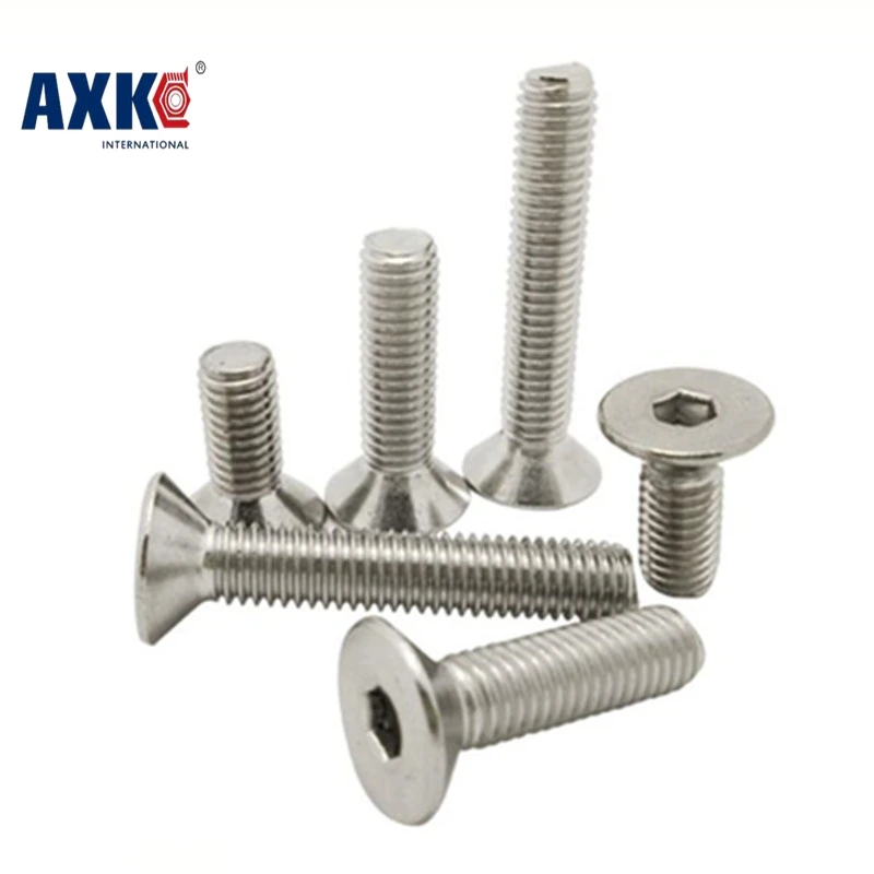 Axk 10 шт./лот M5 m6 m8 * l = 8 ~ 50 мм Din7991 Sus304 Inox Шестигранная плоская потайная головная