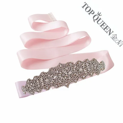 Pink TOPQUEEN S233 пояс со стразами кристалл свадебное вечернее платье пояс для невесты пояс для свадьбы свадебные аксессуары - Цвет: Pink