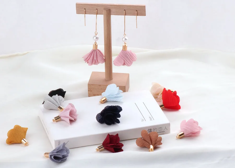 DIY серьги материалы фея макинги бахромой Подвески Цветы домашние