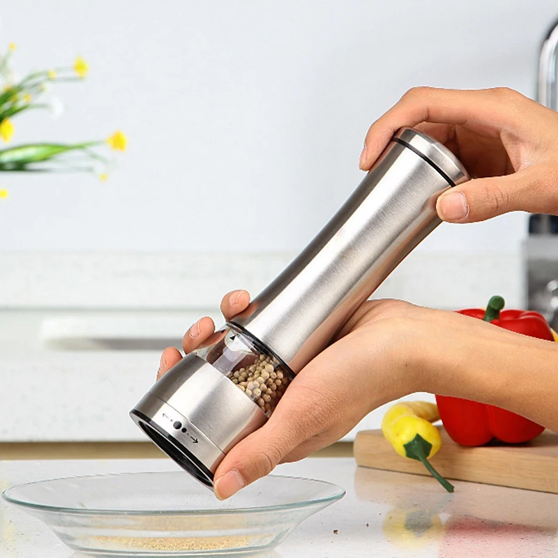 

UPORS Fashion Salt and Pepper Grinder Stainless Steel Waist Shape Spice Grinder Adjustable Manual Pepper Salt Mill Kitchen Tools