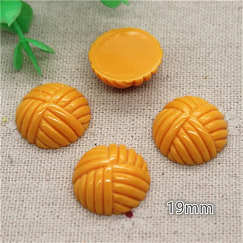 yellow 20pcs 20 шт. 18 мм милые круглые/квадратные/Ротанговые шарики из смолы в Корейском стиле, кабошон, аксессуары для рукоделия, украшение для волос, скрапбукинг - Цвет: yellow 20pcs