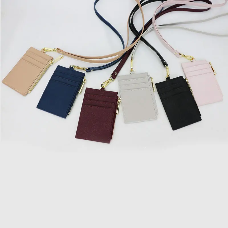 monogrammed initial letters saffiano cow leather name tag men card holder leather lanyard id holder ladies retractable free global shipping