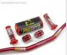 Красный Накладки на Руль рукоятки Fat Bar 1-1/" GEICO Pack Dirt Bike Мотокросс Fat MX алюминиевый гоночный руль для PROTAPER KTM - Цвет: Красный