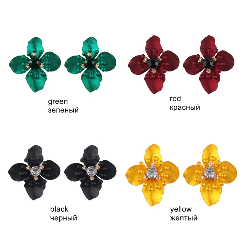 DiLiCa Cute Flower Statement Earrings Women Female Korean Trendy Alloy Jewelry Earring pendientes | Украшения и аксессуары