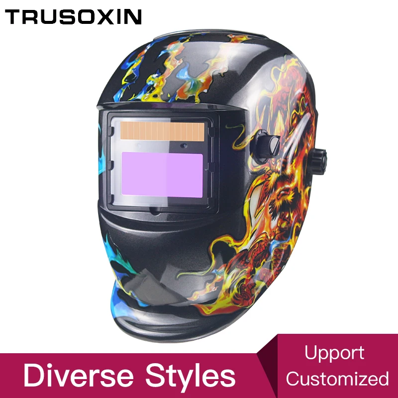 Golden lion Solar Auto Darkening Electric Wlding Mask/Helmet/Welder Cap/Welding Lens/Eyes Mask for Welding Machine and Plasma Cutting Tool - Цвет: Golden lion