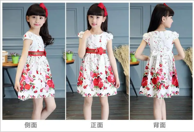 2018 European Style Summer Girl Dress Sleeveless Floral Child Ball Gown Kids Dresses For Girls Wedding 2-10y Vestido | Детская одежда и