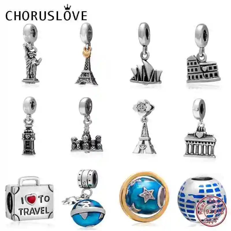Браслет Choruslove для путешествий подлинный туристический браслет из серебра с