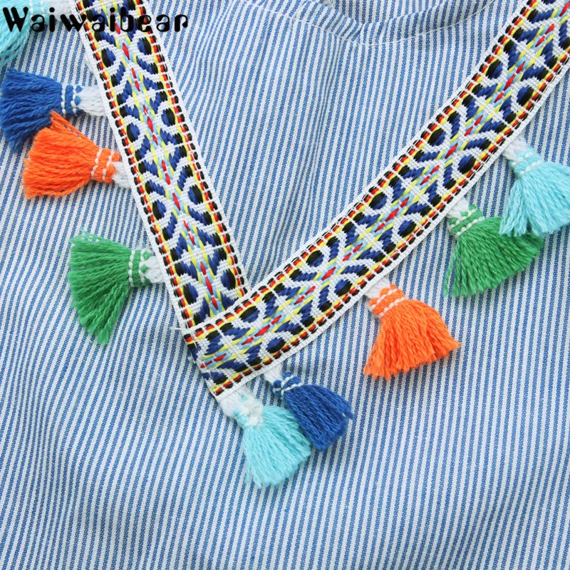 Waiwaibear/платья для маленьких девочек Летнее платье без рукавов малышей Платье в