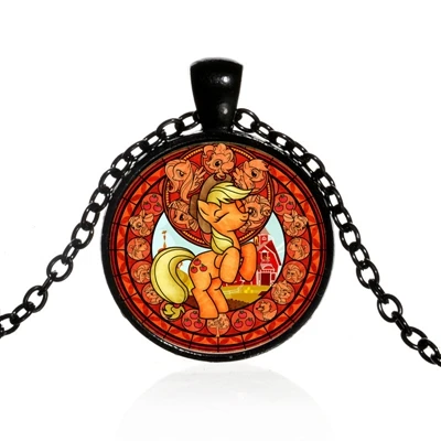 Style 4 SONGDA My Little Horse Baoli Poni Princess ожерелье Радужная лошадь художественное фото стеклянный купол для девочек детское ожерелье мультяшное ювелирное изделие - Окраска металла: Style 4