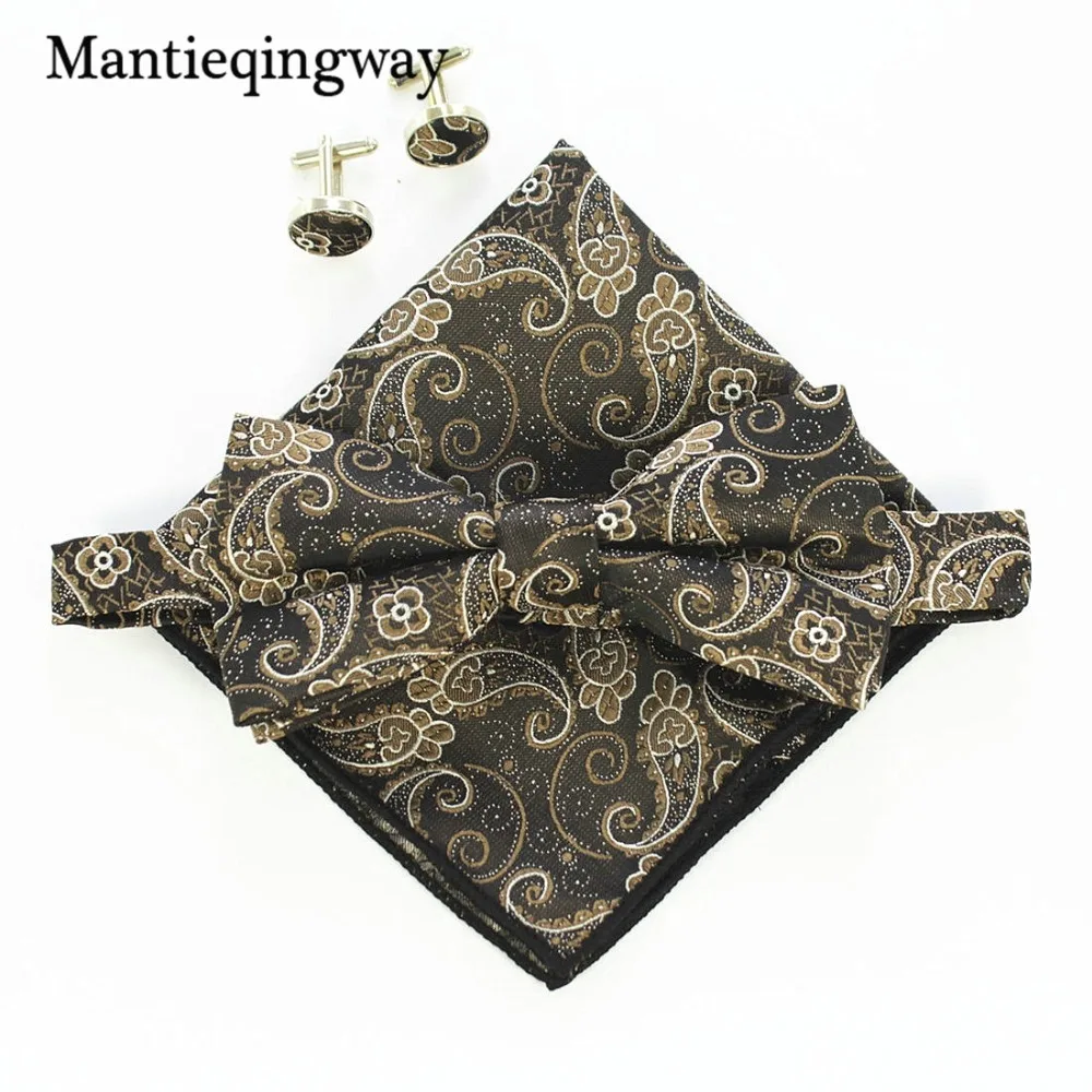 Mantieqingway Для мужчин галстук бабочка комплект для свадьбы человек плед узоров